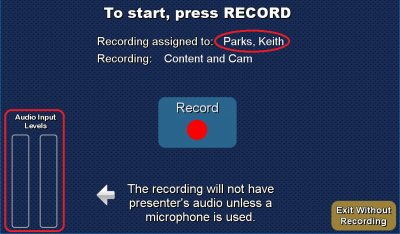 verification page for kaltura recording/streaming