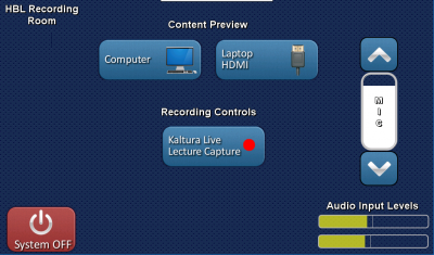 Recording Room Home Screen